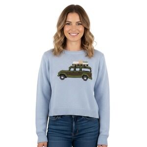 Wooden Ships Blue Road Trip Truck Intarsia Sweater SKUW424